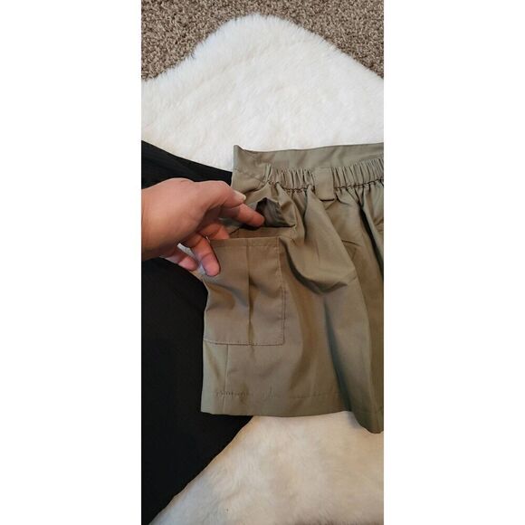 NWOT Black long-sleeved tee with tan skirt matching outfit - Picture 3 of 5